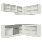 Cocina Integral Esquinera 389cm Blanco/Gris Agata 01