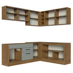 Cocina Integral Esquinera 389 x 52 cm Marrón/Gris Agata 01
