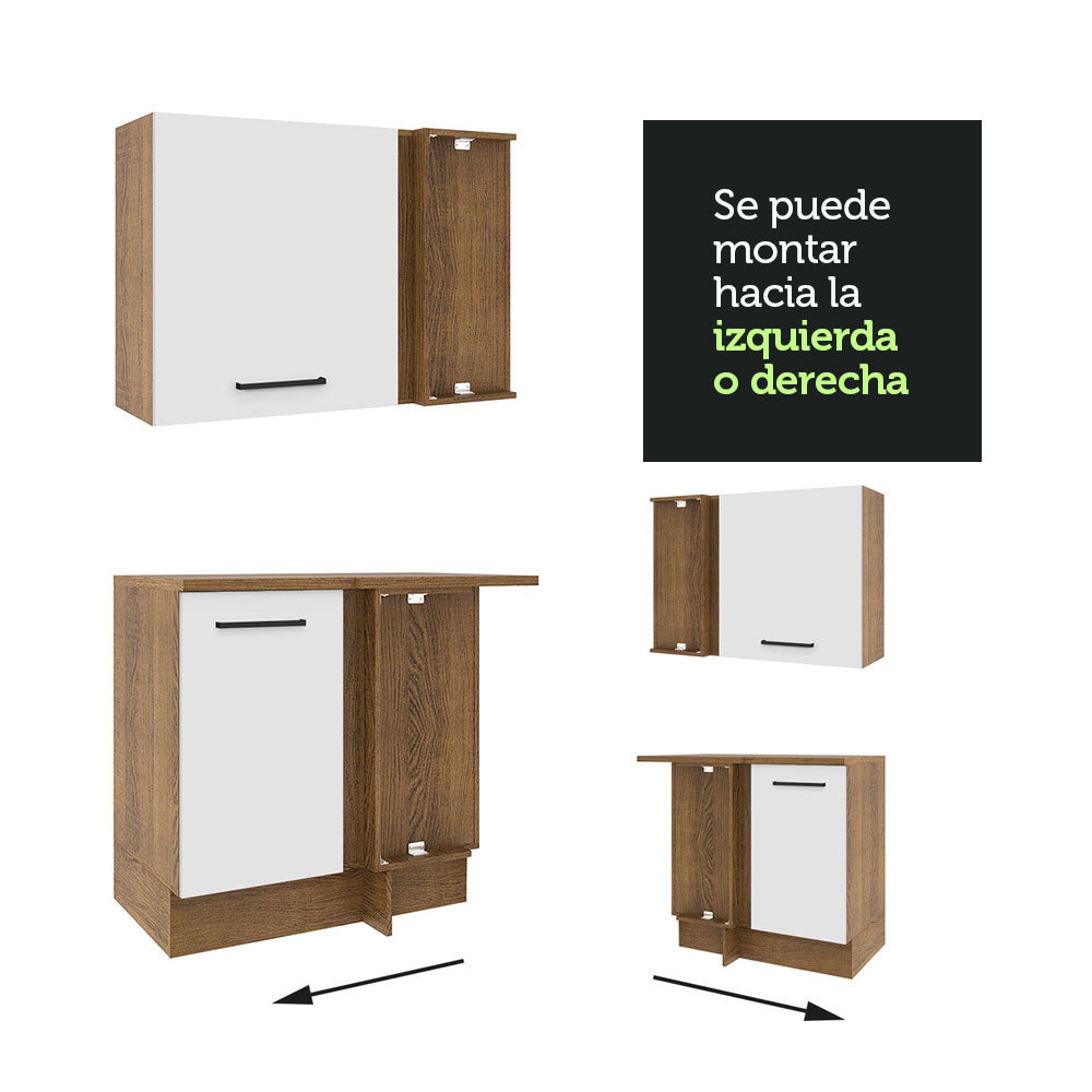 Cocina Integral Esquinera 459cm Marrón/Blanco Agata 01