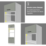 Cocina Integral Esquinera 549cm Blanco/Gris Agata 01