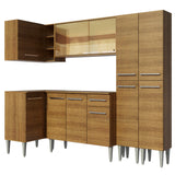 Cocina Integral Esquinera 293cm Marrón Emilly Line 06
