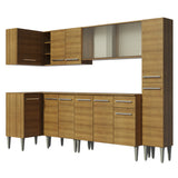 Cocina Integral Esquinera 325cm Marrón Emilly Space 03