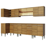 Cocina Integral Esquinera 357cm Marrón Emilly Mega 03