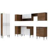Cocina Integral Esquinera 481cm Marrón/Blanco Emilly Moon 01