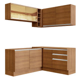 Cocina Integral Esquinera 329cm Marrón Glamy 02