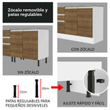 Cocina Integral Esquinera 329cm Blanco/Marrón Glamy 02