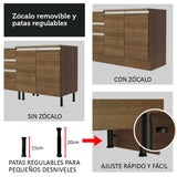 Cocina Integral Esquinera 399cm Marrón Glamy 02