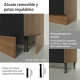 Cocina Integral Esquinera 399 cm Marrón/Negro Lux Madesa 01