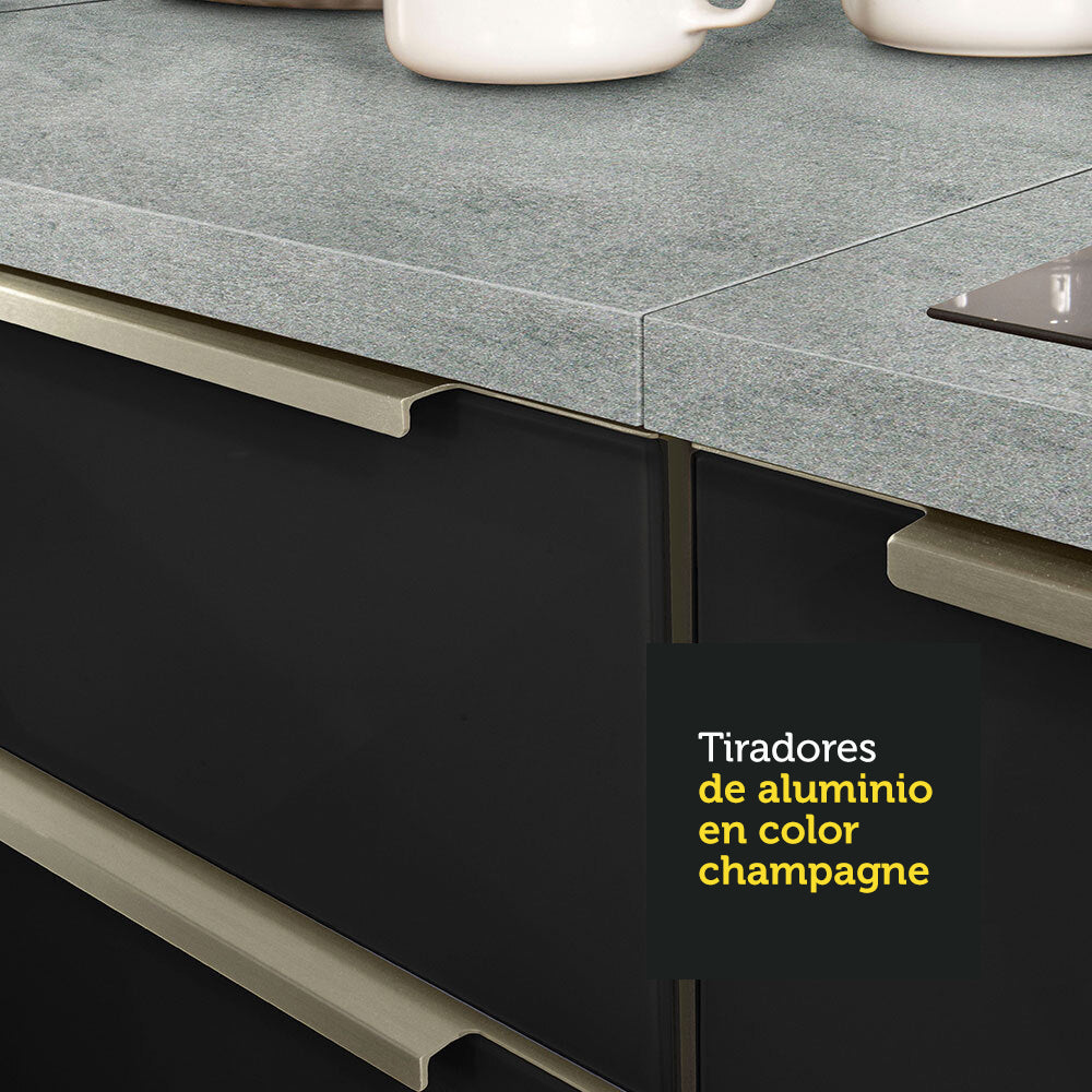 Cocina Integral Esquinera 546 cm Lux Blanco/Negro 03