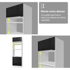 Cocina Integral 566cm Blanco/Negro Lux 01