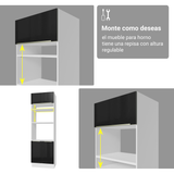 Cocina Integral 566cm Blanco/Negro Lux 01