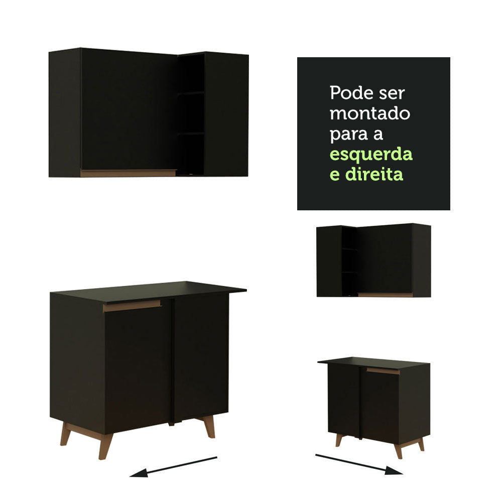 Cocina Integral Esquinera 512cm Reims Negro 01