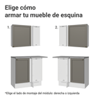 Cocina Integral Esquinera 399 cm Blanco/Gris Vik Madesa 01