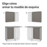 Cocina Integral Esquinera 399 cm Blanco/Gris Vik Madesa 01