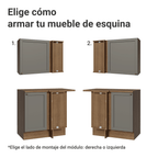 Cocina Integral Esquinera 399 cm Marrón/Gris Vik Madesa 01