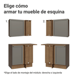 Cocina Integral Esquinera 399 cm Marrón/Gris Vik Madesa 01