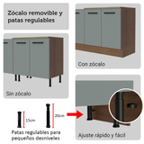 Kit Gabinete + Vitrina 70cm Marrón/Gris Agata 01
