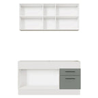 Cocina Compacta 150 x 52 cm 4 Puertas 2 Cajones Blanco/Gris Agata Madesa 02