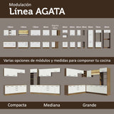 Cocina Compacta 180cm Marrón/Blanco Agata 09