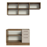 Cocina Compacta 180cm Marrón/Crema Agata 09