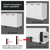 Cocina Integral 240 x 60 cm Blanco/Marrón Agata 02
