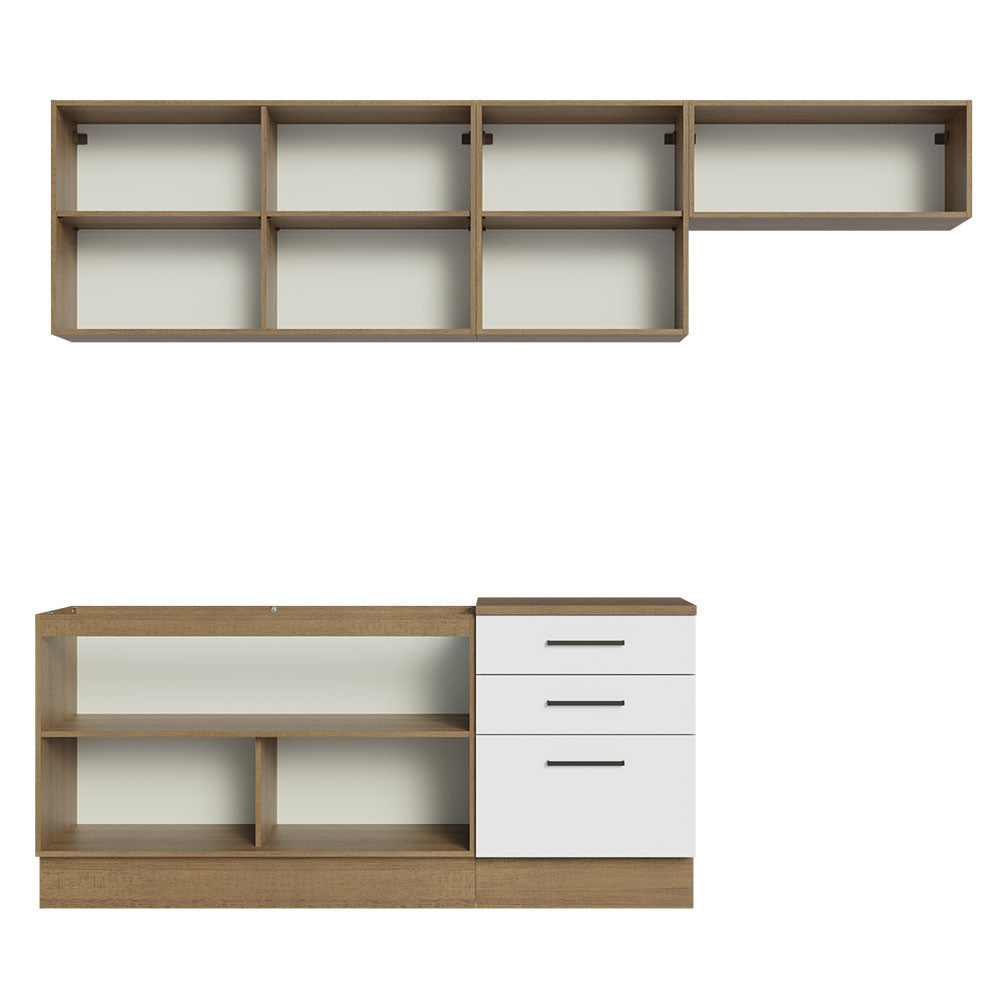Cocina Integral 260cm Marrón/Blanco Agata 02