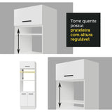 Cocina Integral 270 x 60 cm Blanco/Marrón Agata 09