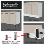 Cocina Integral 330cm Blanco/Crema Agata 01