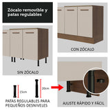 Cocina Integral 330cm Marrón/Crema Agata 01