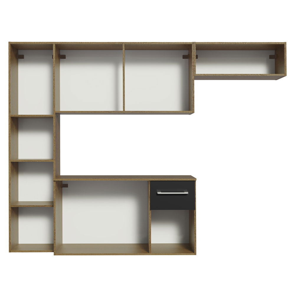 Cocina Compacta 180cm Marron/Negro Easy