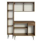 Cocina Compacta 137cm sin Fregadero Marrón Emilly 06