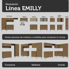 Cocina Compacta 156 cm Marrón Emilly Madesa