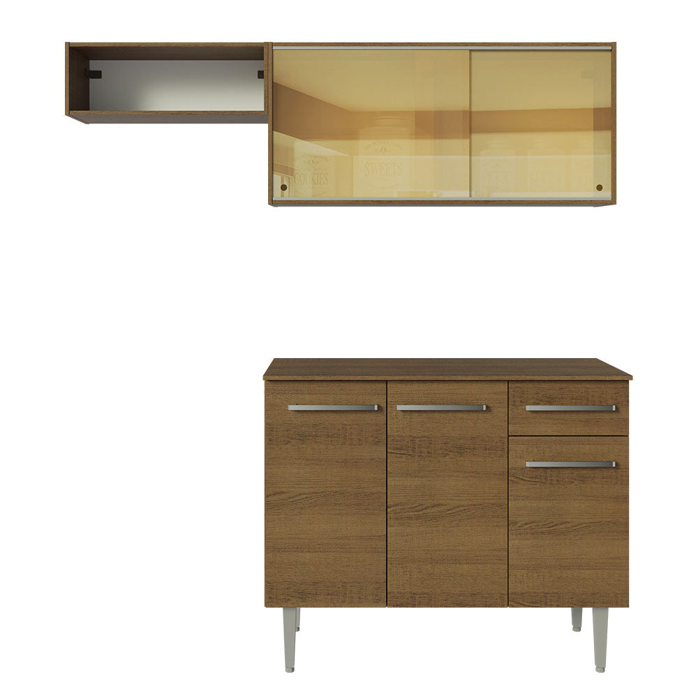 Cocina Compacta 165cm Marrón Emilly 04
