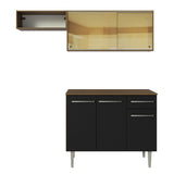 Cocina Compacta 165cm Marrón/Negro Emilly 04