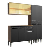 Cocina Compacta 169cm Marrón/Negro Emilly Voice 06