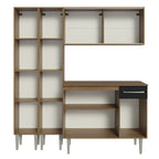 Cocina Compacta 169 cm Marrón/Negro Emilly Madesa