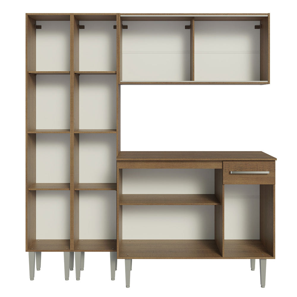 Cocina Compacta 169cm Marrón Emilly 10