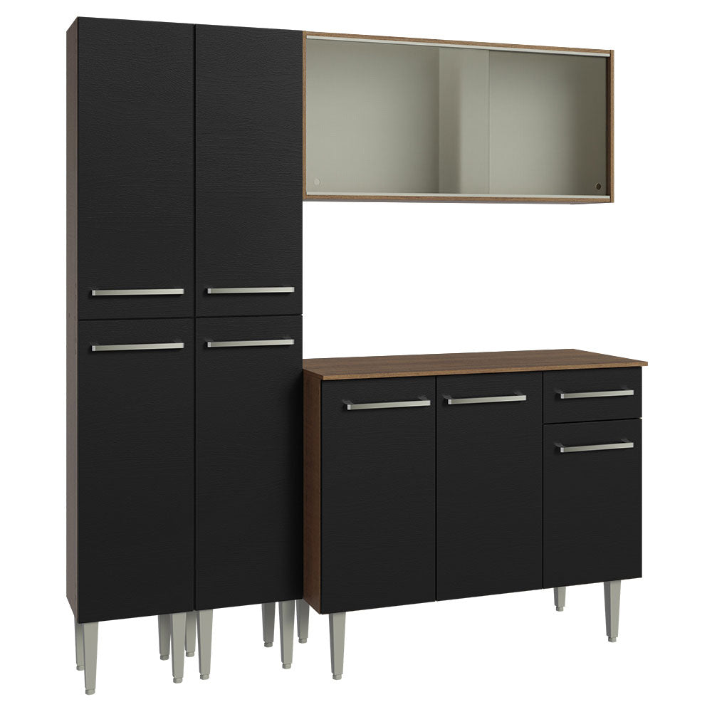 Cocina Compacta 169cm Marrón/Negro Emilly 10