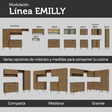 Cocina Compacta 169cm con Fregadero Marrón Emilly 11