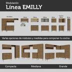 Cocina Compacta 169 cm Con Fregadero Marrón Emilly Madesa
