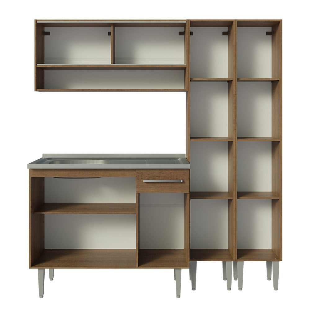 Cocina Compacta 169cm con Fregadero Marrón Emilly 14