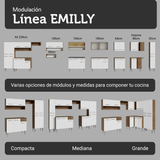 Cocina Integral 229cm sin Fregadero Marrón/Blanco Emilly Pop 02
