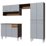 Cocina Integral 229cm Marrón/Gris Emilly Pop 02
