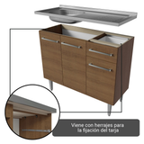 Cocina Integral 293cm con Fregadero Marrón Emilly 09