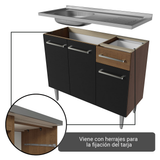 Cocina Integral 229cm con Fregadero Marrón/Negro Emilly 10