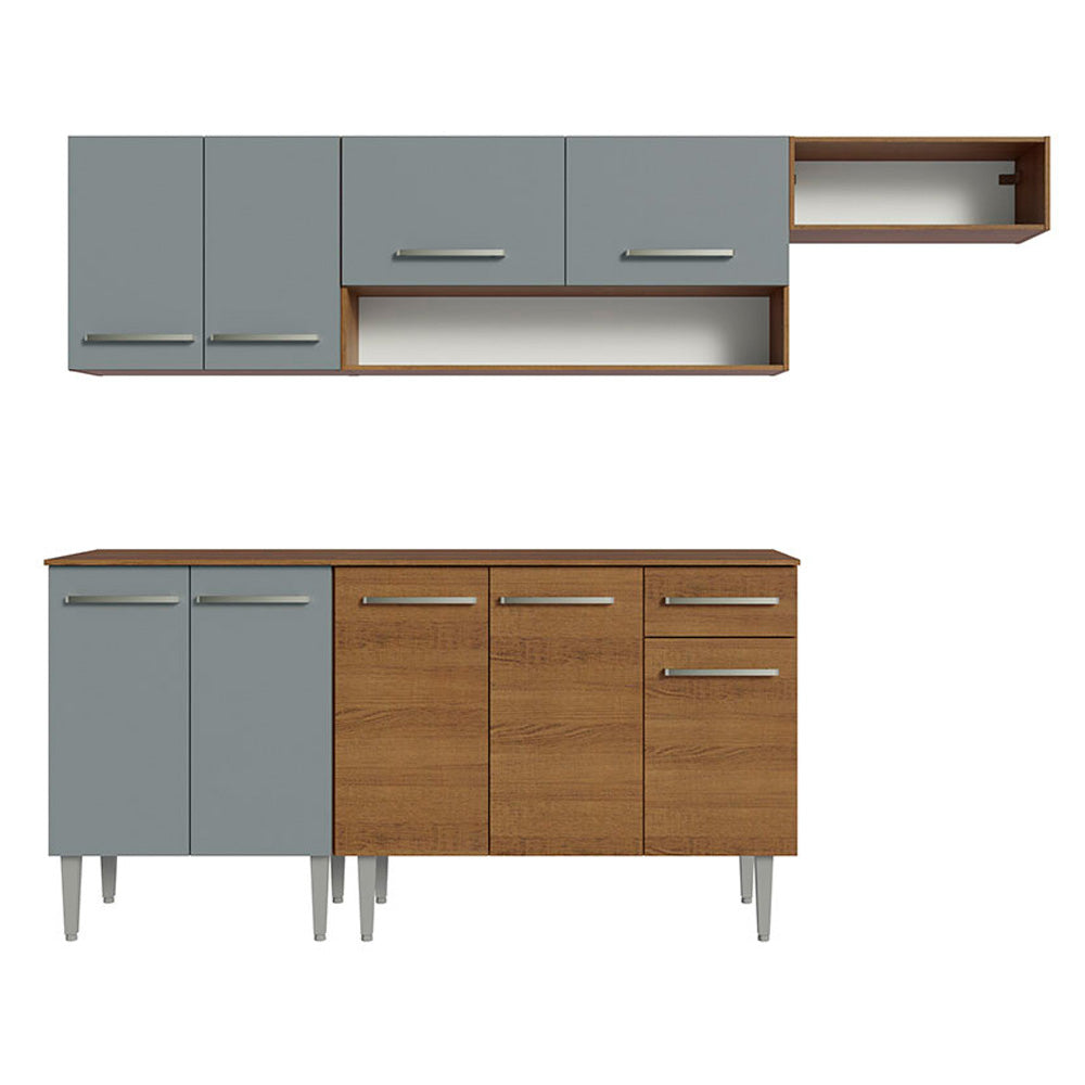 Cocina Compacta 229cm Marrón/Gris Emilly 13