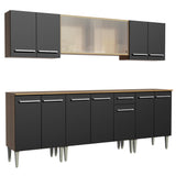 Cocina Integral 233cm Marrón/Negro Emilly Wind 02