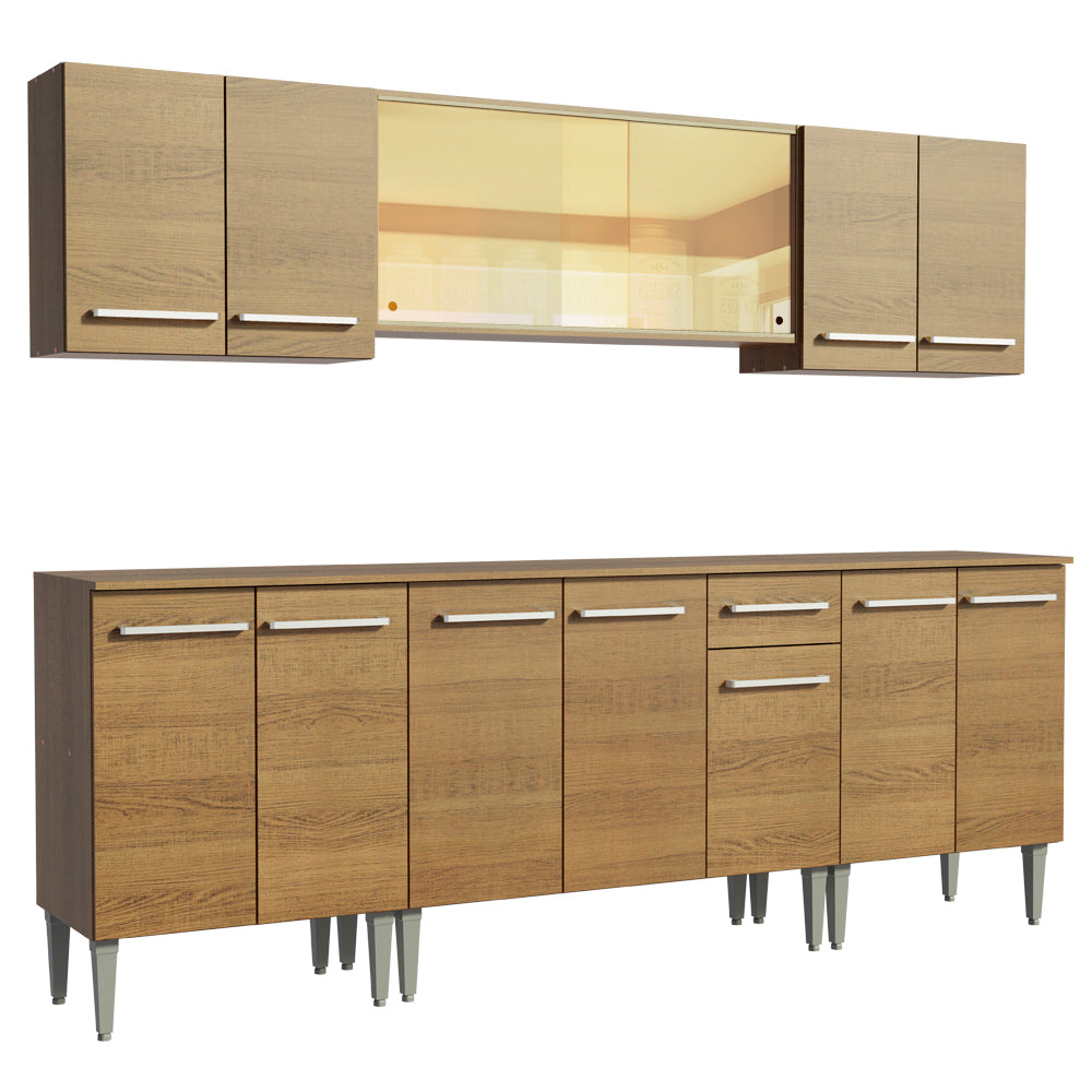Cocina Integral 233cm Marrón Emilly Fire 03