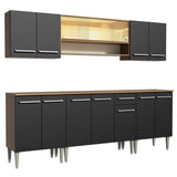 Cocina Integral 233cm Marrón/Negro Emilly Smile 04