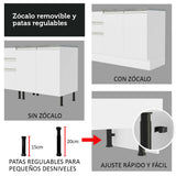 Cocina Compacta 160cm sin Fregadero Blanco Glamy 01